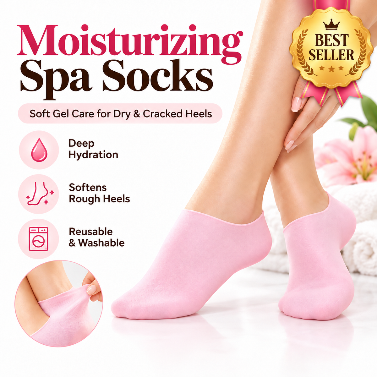Silicone Moisturizing Socks - High Quality & Long Lasting