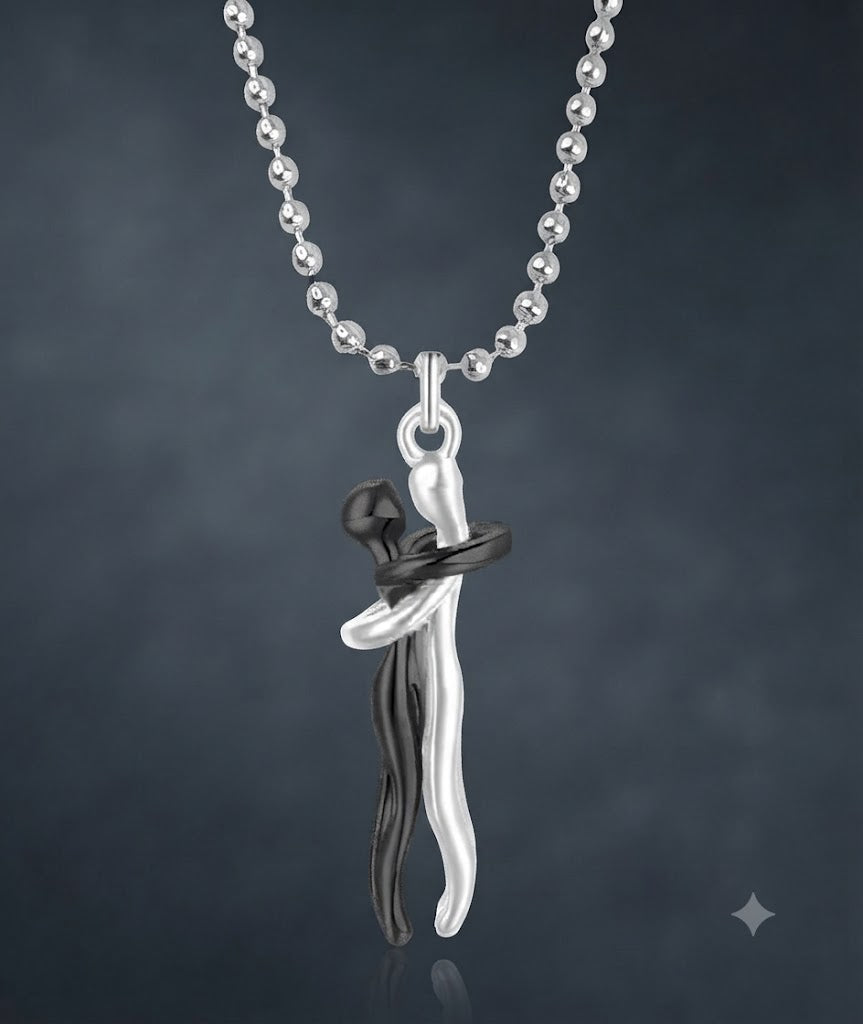 Gold Plated Hug Couple Necklace